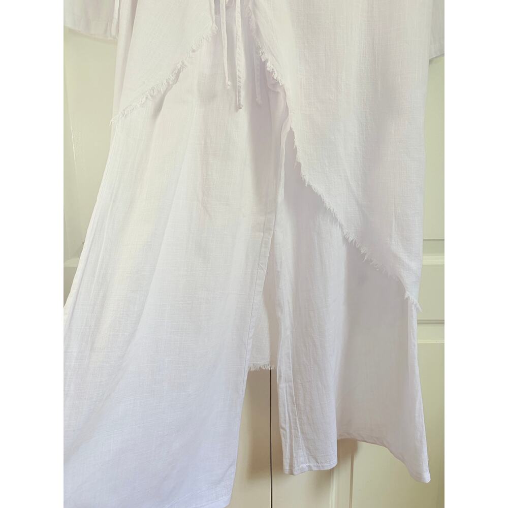 CHICME White Draped 2 Piece Pants Set M Flowy Boho Resort Coastal Outfit - Picture 3 of 14